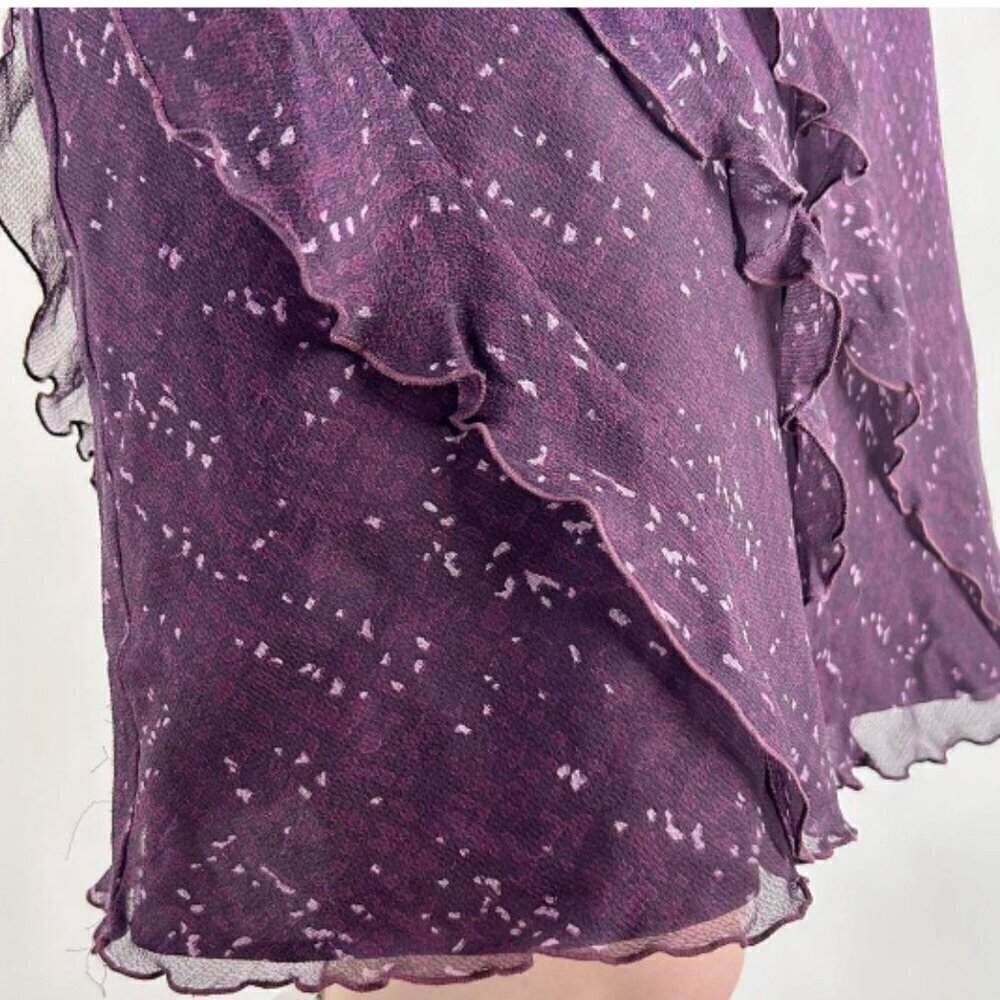 Ann Taylor Silk Purple Ruffle Skirt Size 16 - Picture 3 of 15